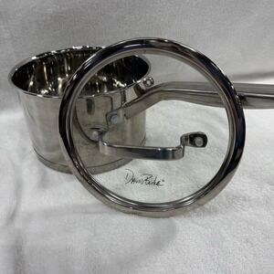 DAVID BURKE Gourmet Pro Stainless 2 Qt Sauce Pan WITH Glass Lid/ Inner Measure